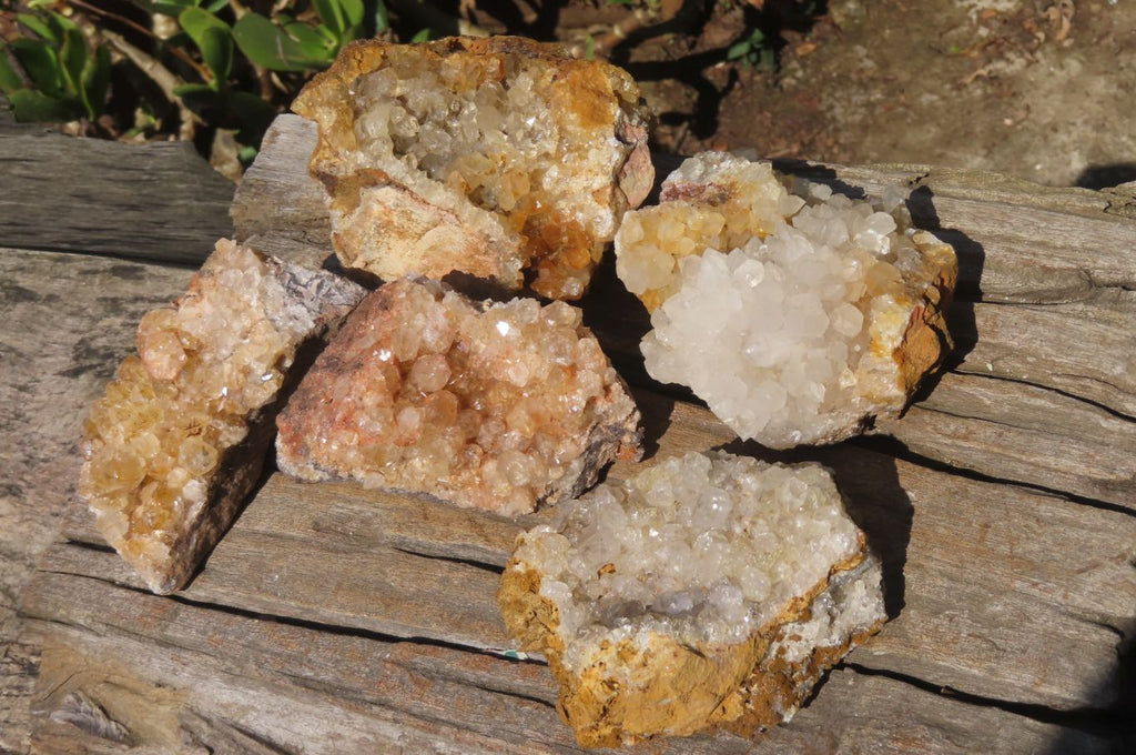 Natural Limonite Quartz Specimens x 5 From Zambia - Toprock Gemstones and Minerals 