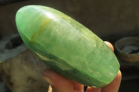 Polished Green Fluorite Standing Free Forms x 3 From Madagascar