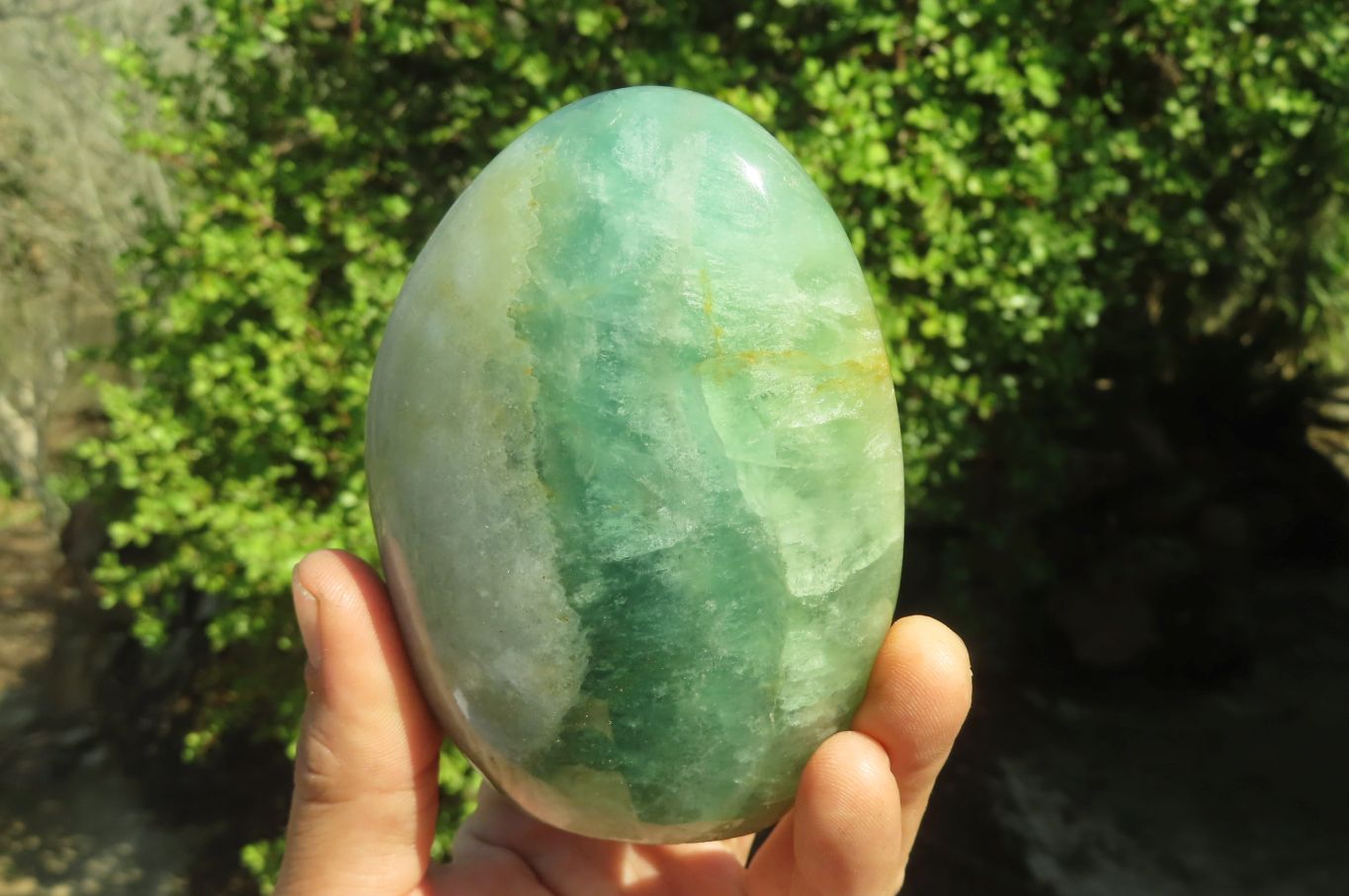 Polished Green Fluorite Standing Free Forms x 3 From Madagascar - Toprock Gemstones and Minerals 