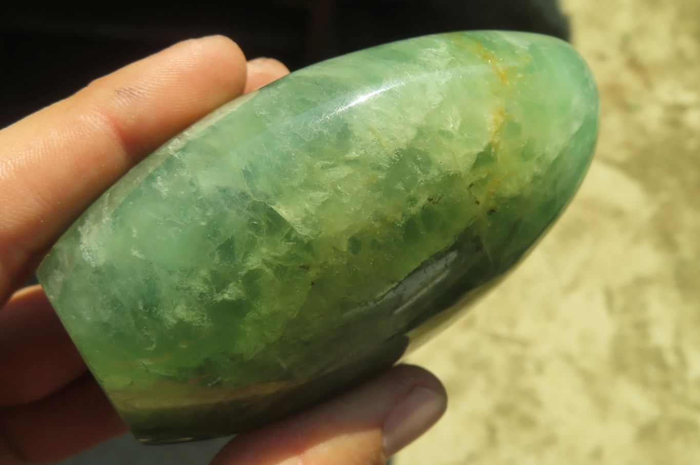 Polished Green Fluorite Standing Free Forms x 3 From Madagascar - Toprock Gemstones and Minerals 