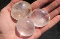 Polished Rock Crystal Quartz Palm Stones x 12 From Madagascar - Toprock Gemstones and Minerals 
