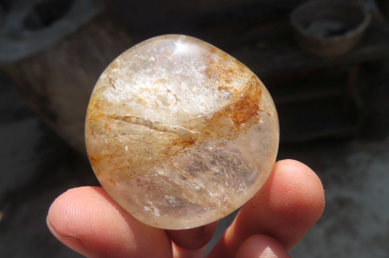 Polished Rock Crystal Quartz Palm Stones x 12 From Madagascar - Toprock Gemstones and Minerals 