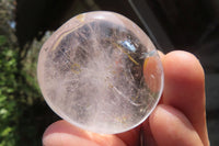 Polished Rock Crystal Quartz Palm Stones x 12 From Madagascar - Toprock Gemstones and Minerals 