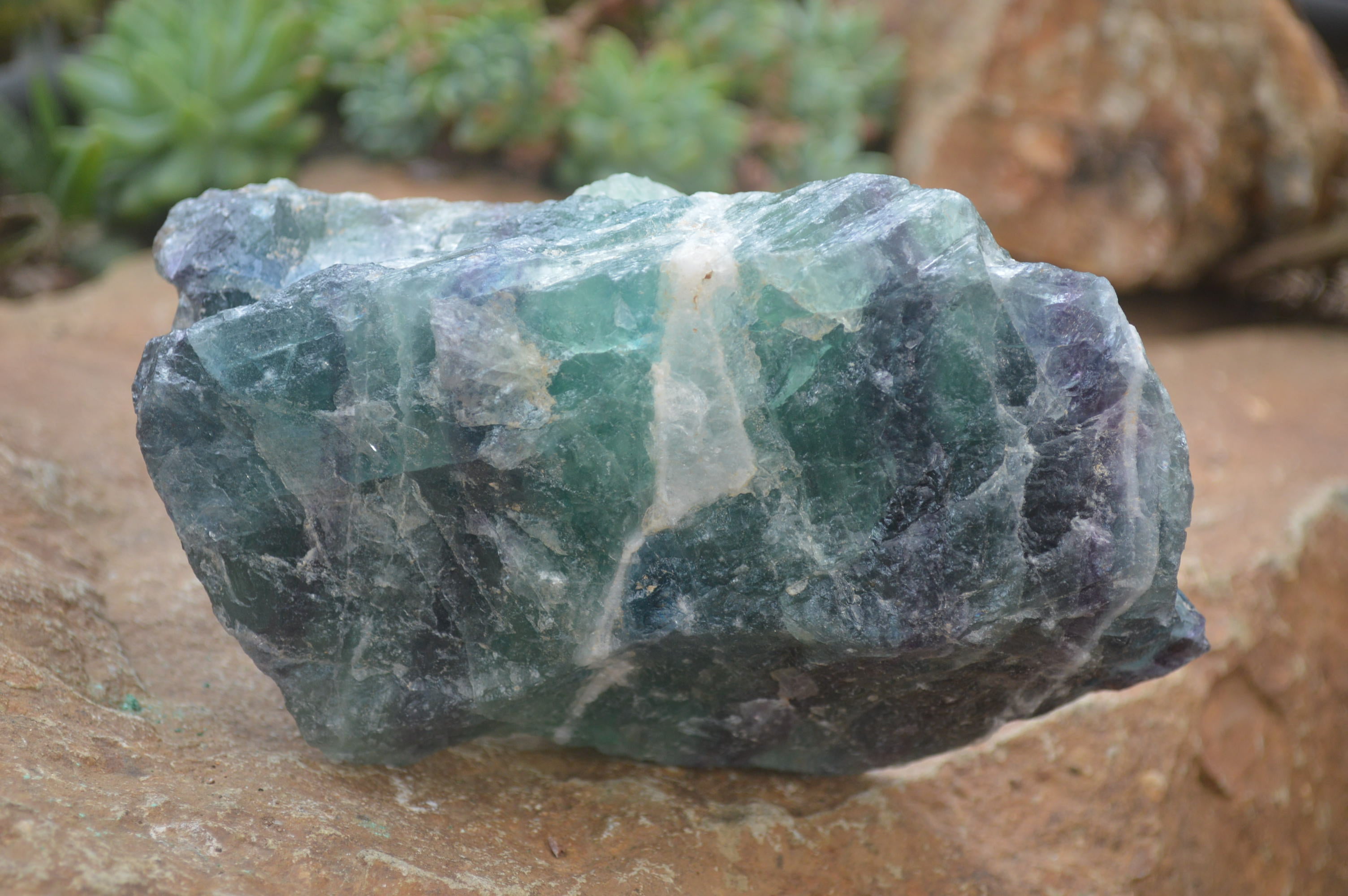 Natural Watermelon Fluorite Cobbed Specimens x 3 From Uis, Namibia - Toprock Gemstones and Minerals 