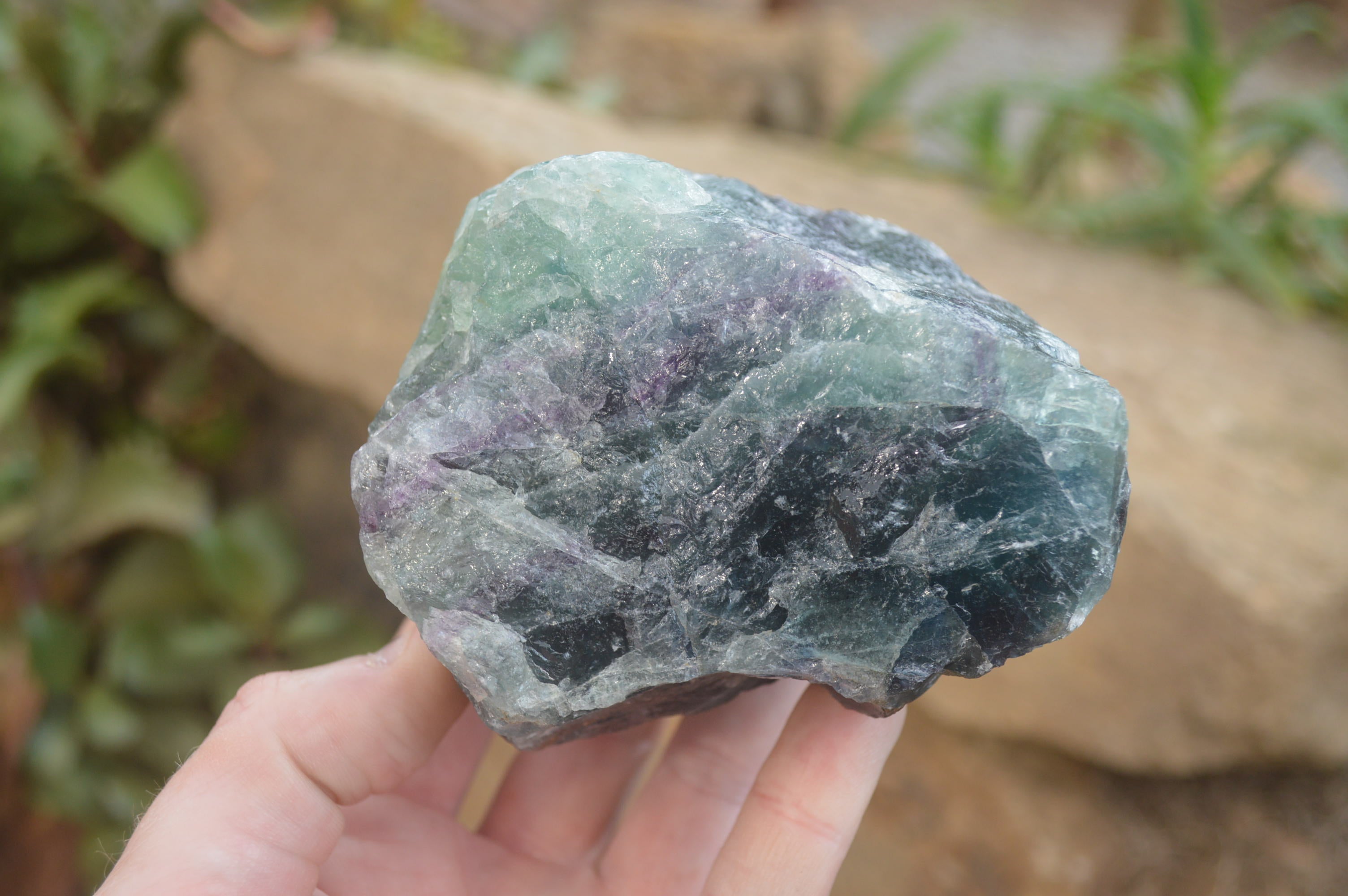 Natural Watermelon Fluorite Cobbed Specimens x 3 From Uis, Namibia - Toprock Gemstones and Minerals 