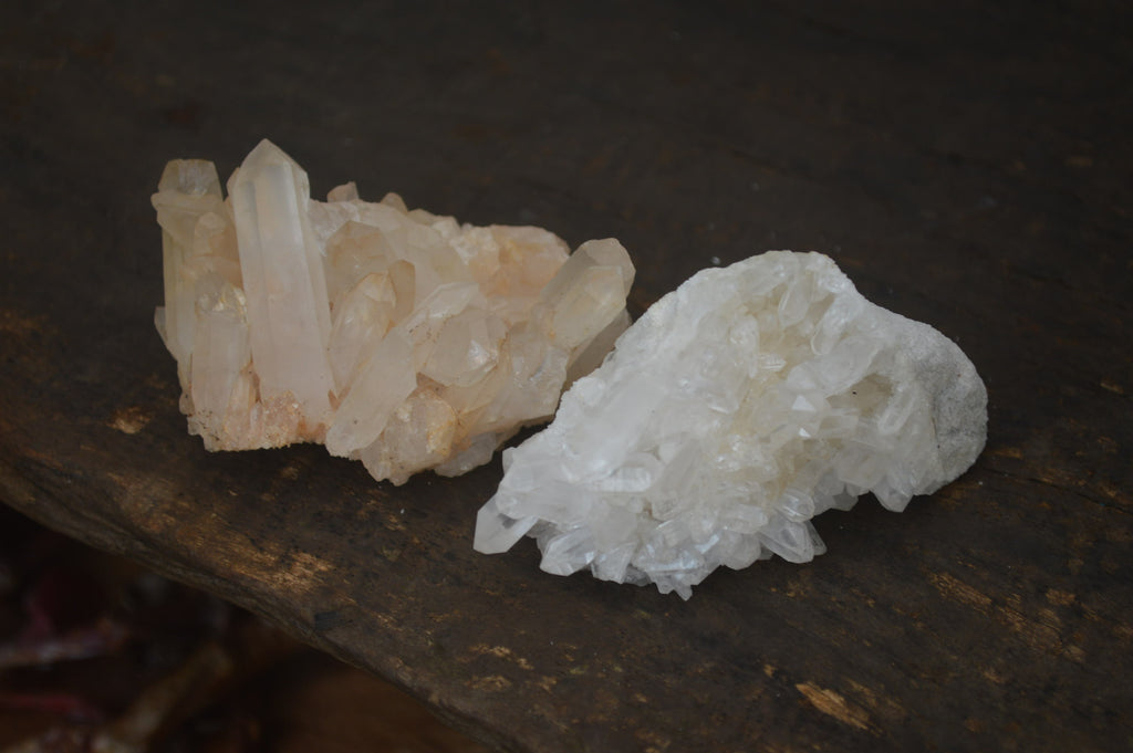 Natural Clear Quartz Crystal Clusters x 12 From Madagascar - Toprock Gemstones and Minerals 