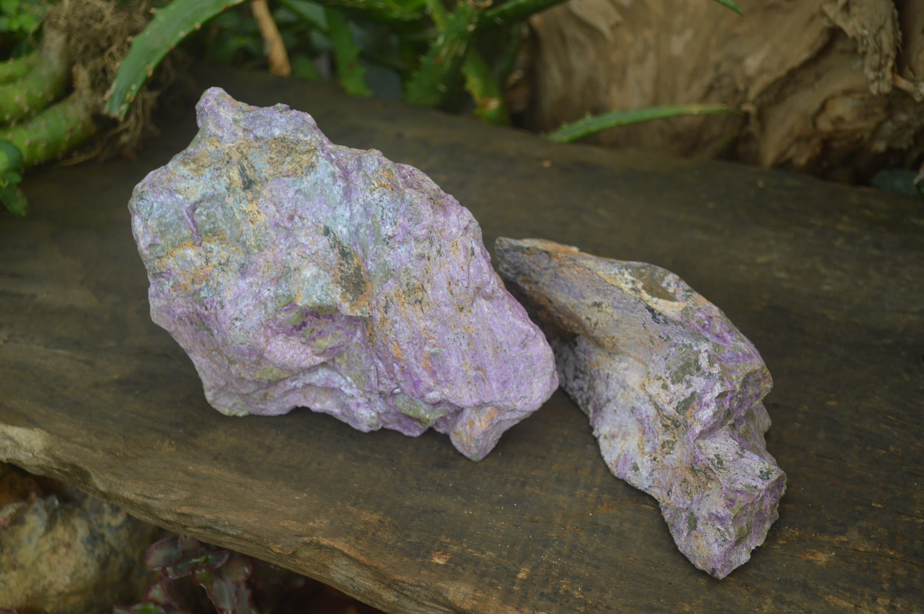 Natural Stichtite Cobbed Specimens x 2 From Barberton, South Africa - Toprock Gemstones and Minerals 