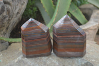 Polished Tiger Iron Jasper Points x 4 From South Africa - Toprock Gemstones and Minerals 