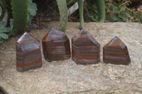 Polished Tiger Iron Jasper Points x 4 From South Africa - Toprock Gemstones and Minerals 