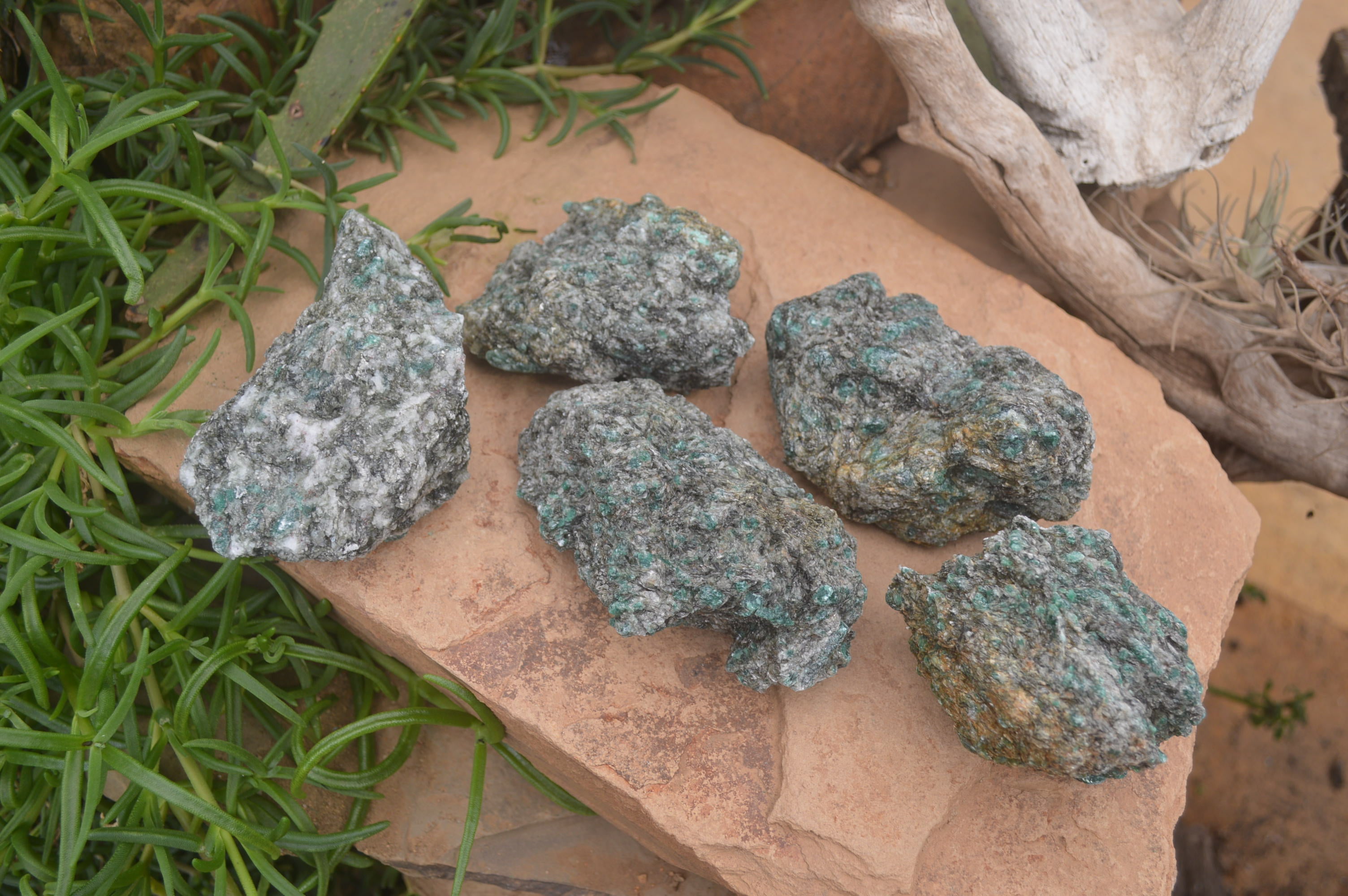 Natural Rare Emerald Mica In Matrix Cobbed Specimens x 5 From Mutoko, Zimbabwe - Toprock Gemstones and Minerals 
