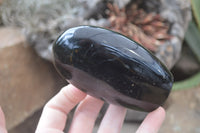 Polished Black Tourmaline Standing Free Forms x 3 From Madagascar - Toprock Gemstones and Minerals 
