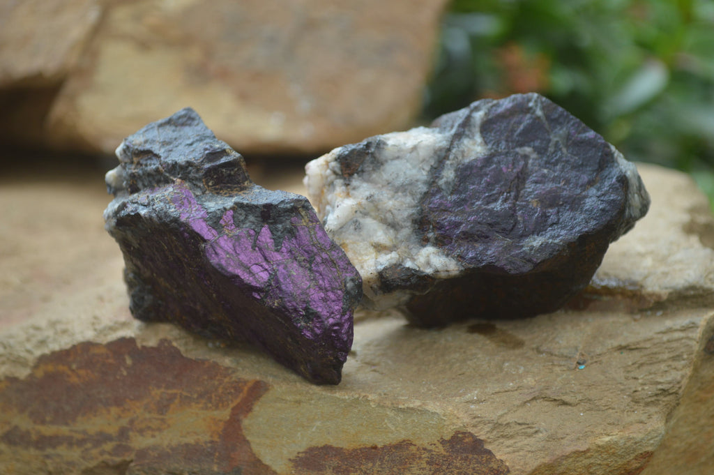 Natural Metallic Purpurite Cobbed Specimens x 12 From Erongo, Namibia - Toprock Gemstones and Minerals 