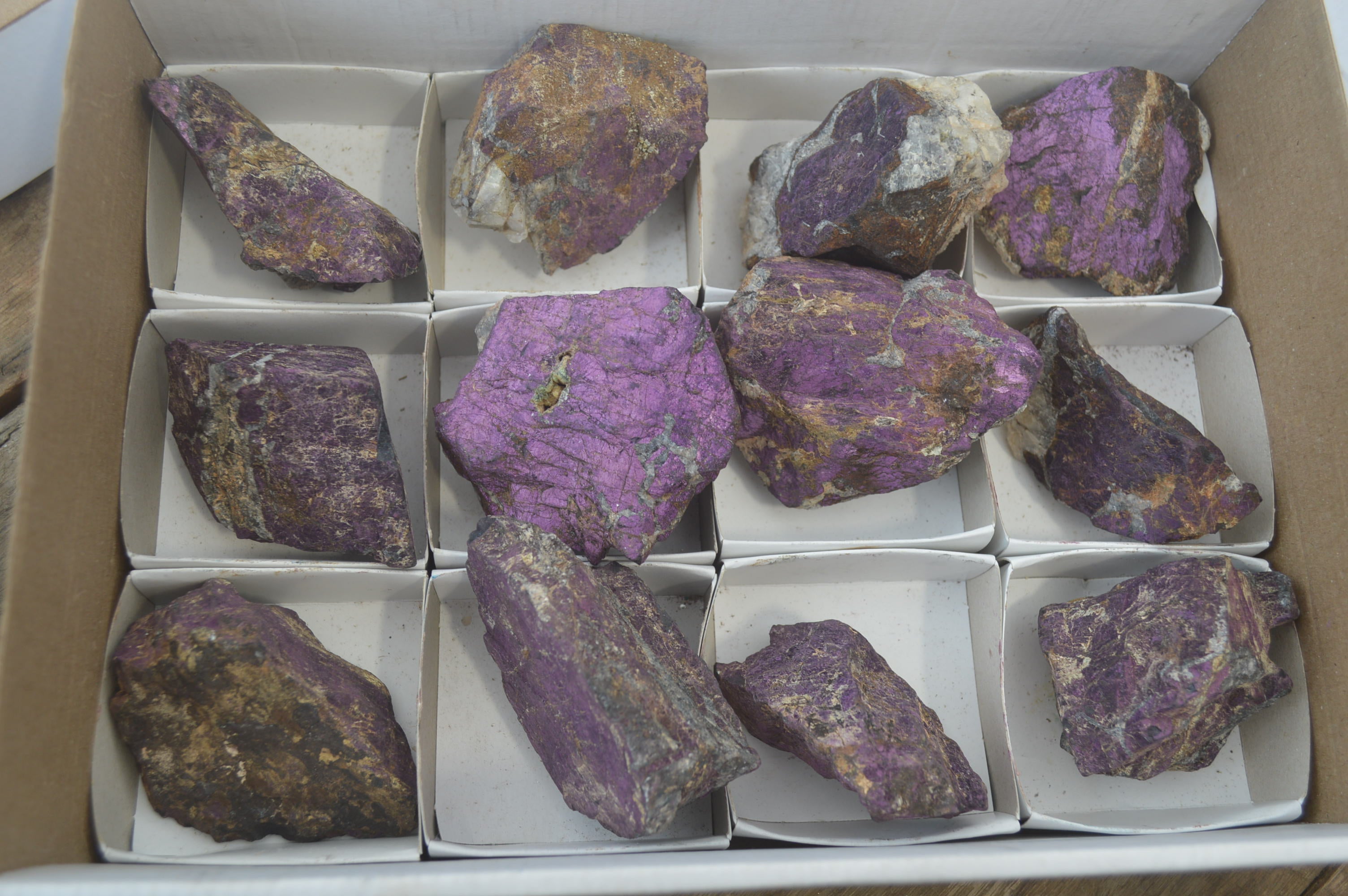 Natural Metallic Purpurite Cobbed Specimens x 12 From Erongo, Namibia - Toprock Gemstones and Minerals 