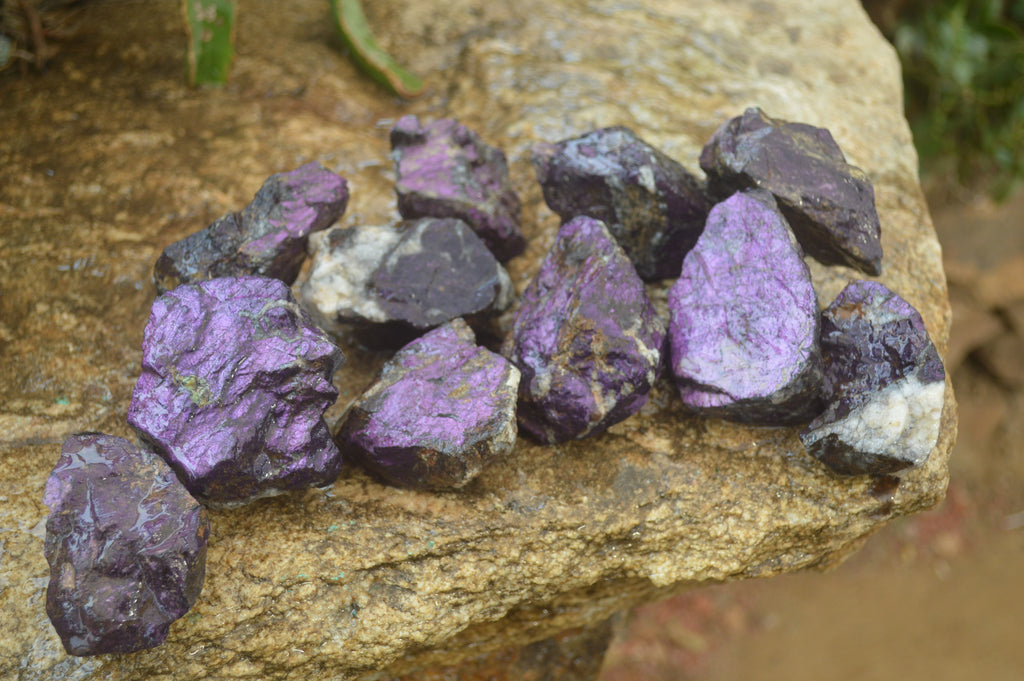 Natural Metallic Purpurite Cobbed Specimens x 12 From Erongo, Namibia - Toprock Gemstones and Minerals 
