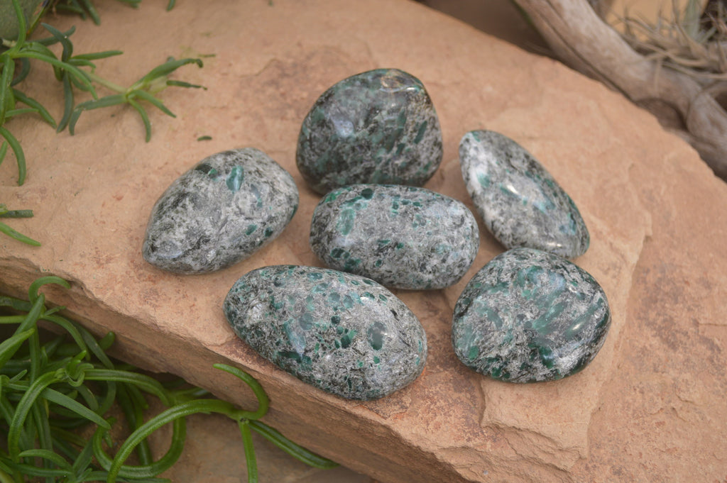 Polished Rare Emerald Mica In Matrix Free Forms x 6 From Mutoko, Zimbabwe - Toprock Gemstones and Minerals 
