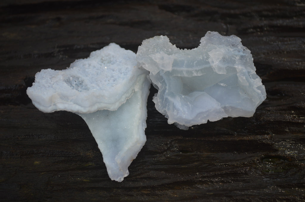 Natural Etched Blue Chalcedony Specimens x 12 From Nsanje, Malawi - Toprock Gemstones and Minerals 
