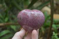 Polished Rhodonite Gemstone Hearts x 6 From Madagascar