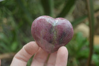 Polished Rhodonite Gemstone Hearts x 6 From Madagascar