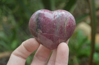 Polished Rhodonite Gemstone Hearts x 6 From Madagascar