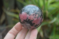 Polished Rhodonite Spheres x 4 From Ambindavato, Madagascar - Toprock Gemstones and Minerals 