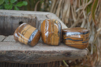 Polished Tiger's Eye Free Forms x 3 From Prieska, South Africa
