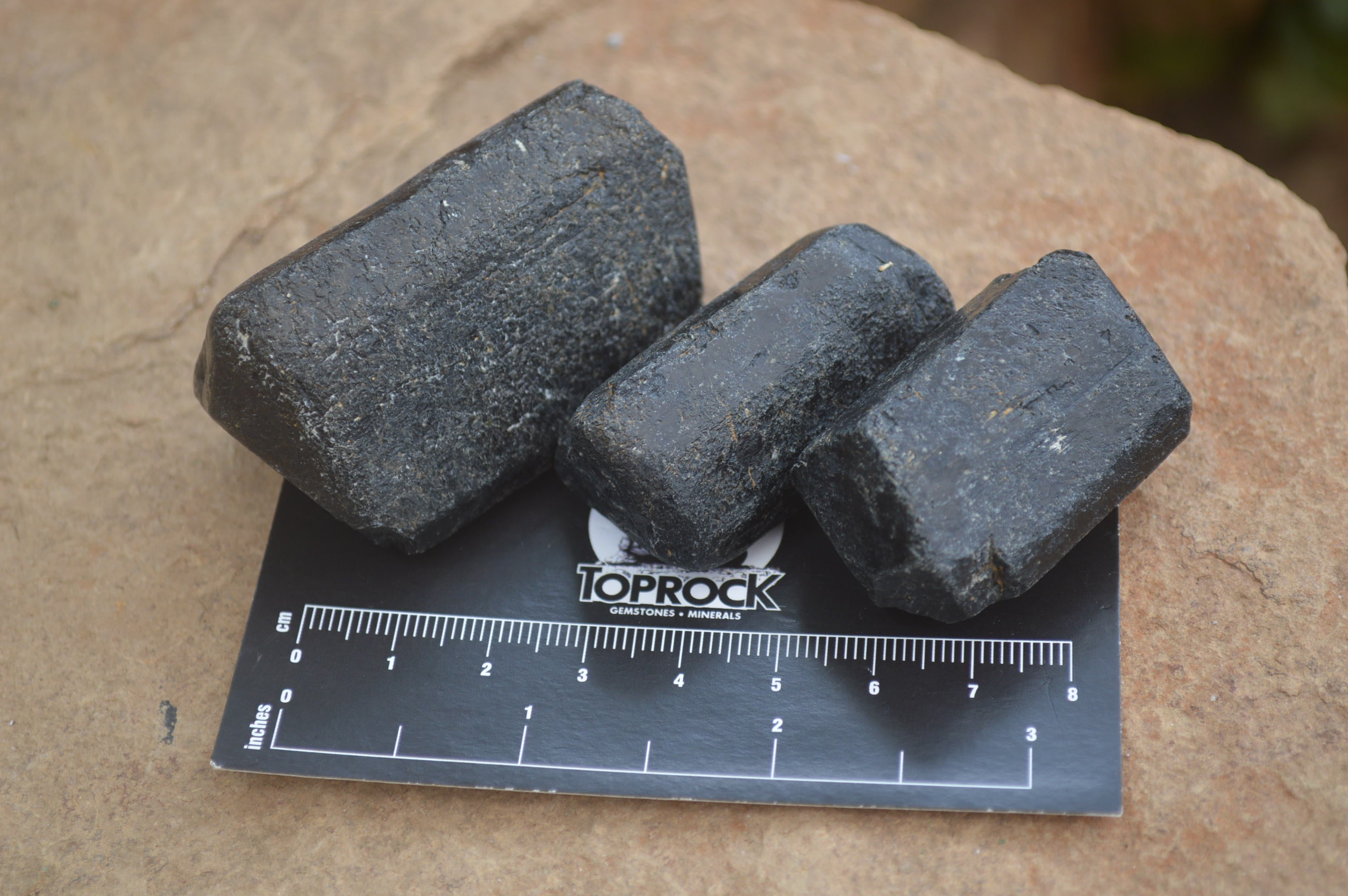 Natural Alluvial Schorl Black Tourmaline Crystals x 35 From Zimbabwe - Toprock Gemstones and Minerals 