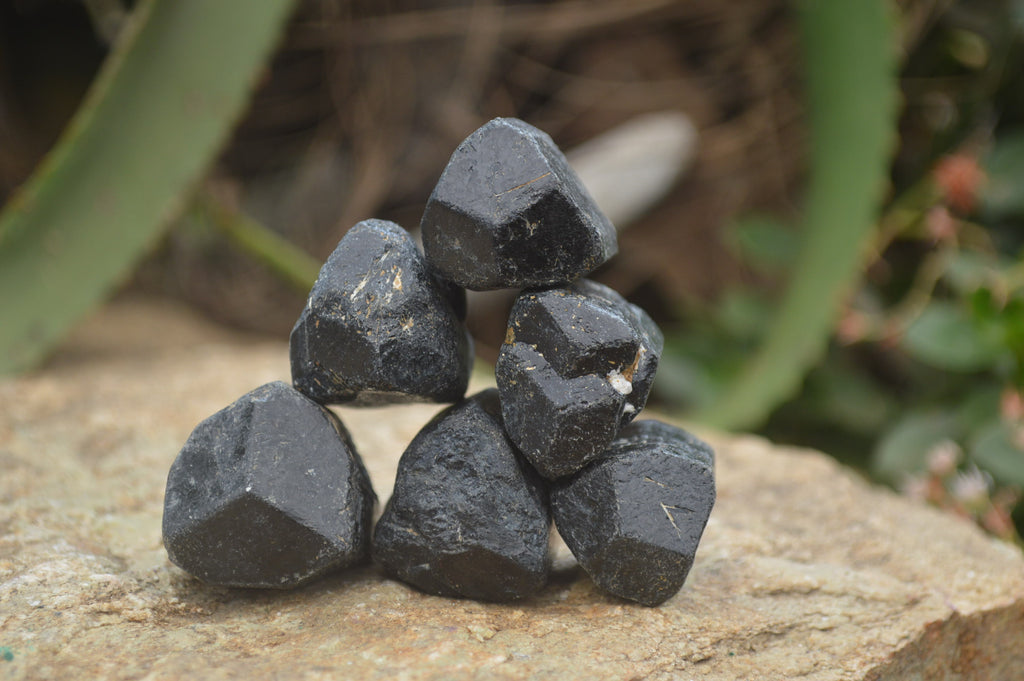 Natural Alluvial Schorl Black Tourmaline Crystals x 35 From Zimbabwe - Toprock Gemstones and Minerals 