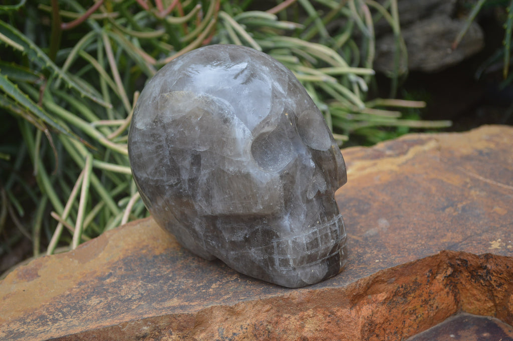 Polished Smokey Quartz Skull Carving x 1 From Madagascar - Toprock Gemstones and Minerals 