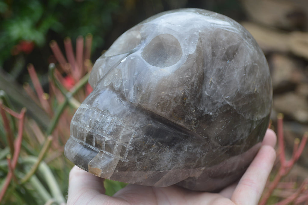 Polished Smokey Quartz Skull Carving x 1 From Madagascar - Toprock Gemstones and Minerals 