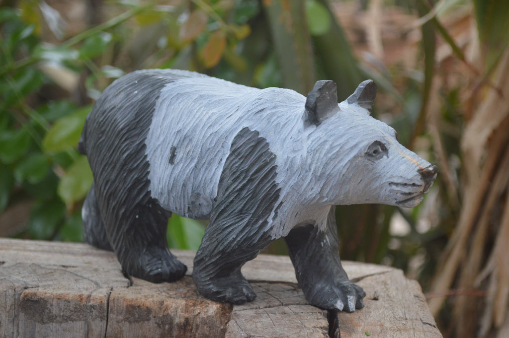 Polished Wonder Stone Panda Bear Carving x 1 From Zimbabwe - Toprock Gemstones and Minerals 