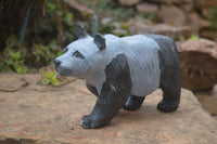 Polished Wonder Stone Panda Bear Carving x 1 From Zimbabwe - Toprock Gemstones and Minerals 