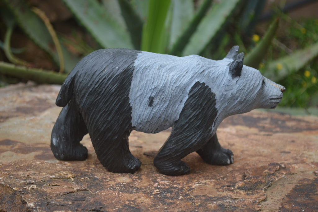 Polished Wonder Stone Panda Bear Carving x 1 From Zimbabwe - Toprock Gemstones and Minerals 
