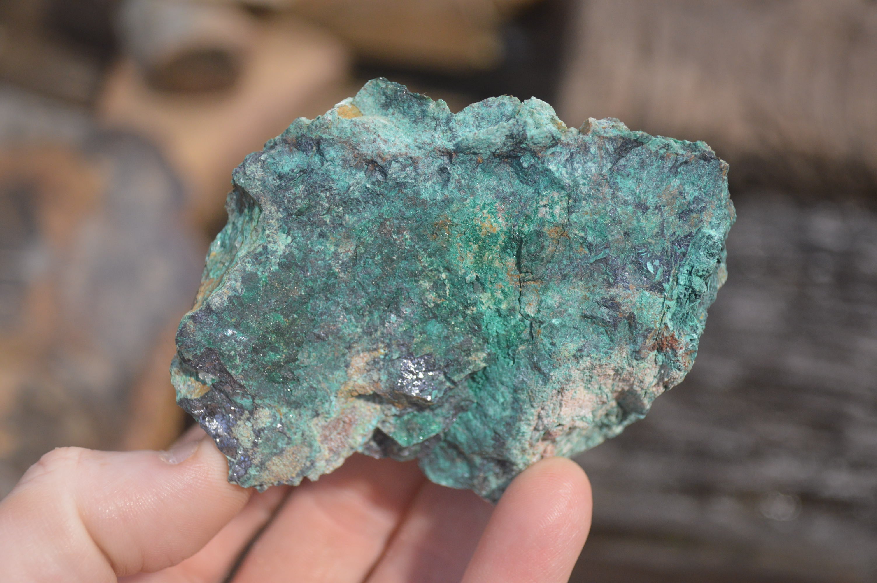 Natural Shattuckite with Chrysocolla, Malachite, Bornite and Chalcocite x 5 from Kaokoveld Namibia - Toprock Gemstones and Minerals 