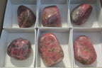 Polished Rhodonite Free Forms x 6 From Zimbabwe - Toprock Gemstones and Minerals 