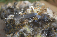 Natural Smokey Morion Crystal with Aegirine and Cluster with Orthoclase x 2 From Zomba, Malawi - Toprock Gemstones and Minerals 