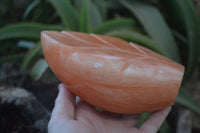 Polished Orange Twist Calcite Leaf Sculpture x 1 From Maevantanana, Madagascar - Toprock Gemstones and Minerals 
