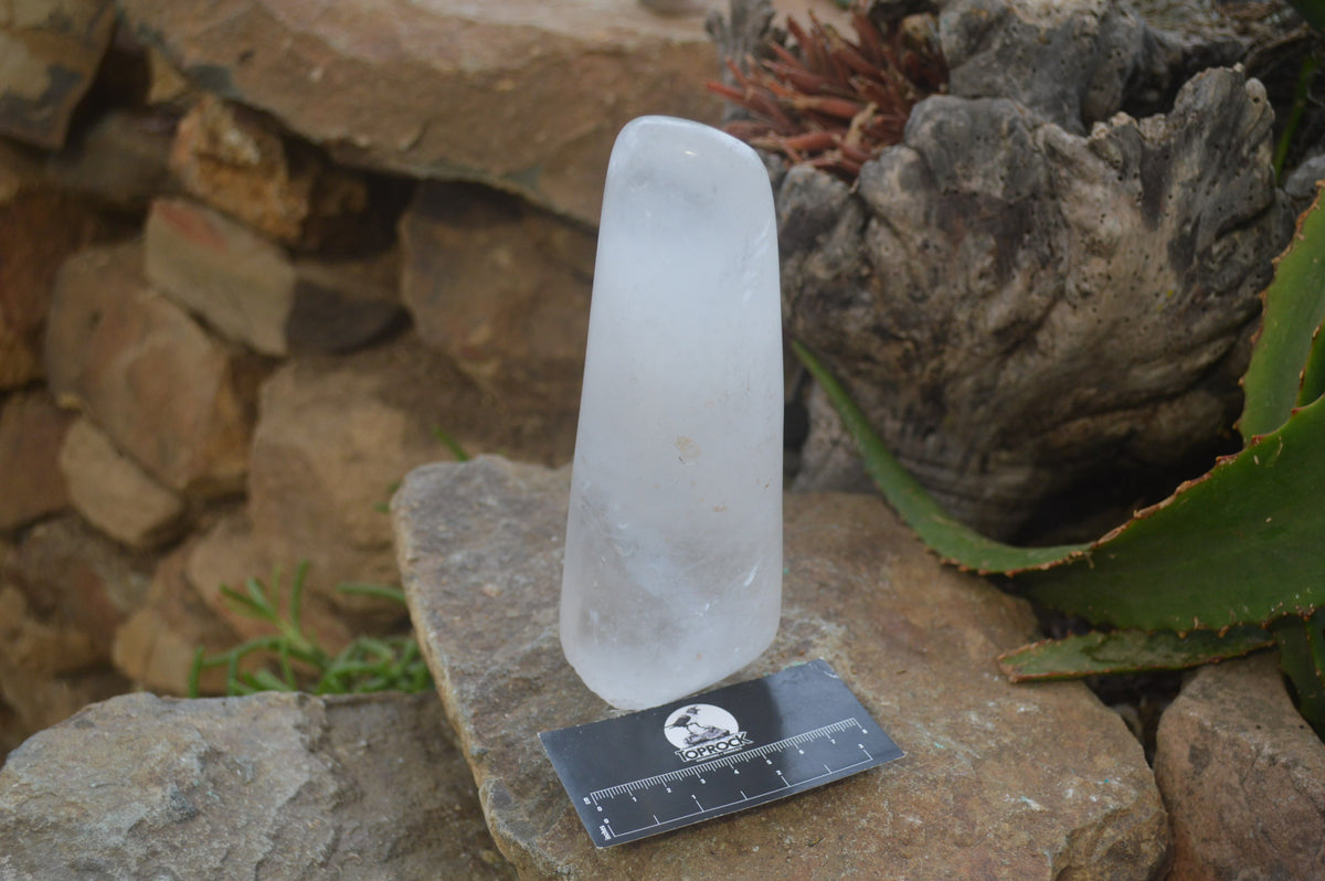 Polished Rock Crystal Quartz Standing Free Forms x 2 from Madagascar - Toprock Gemstones and Minerals 