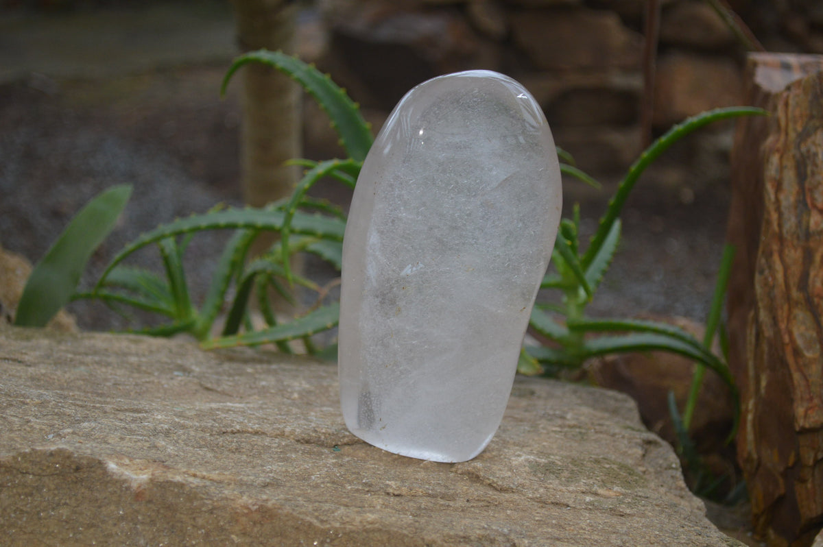 Polished Rock Crystal Quartz Standing Free Forms x 2 from Madagascar - Toprock Gemstones and Minerals 