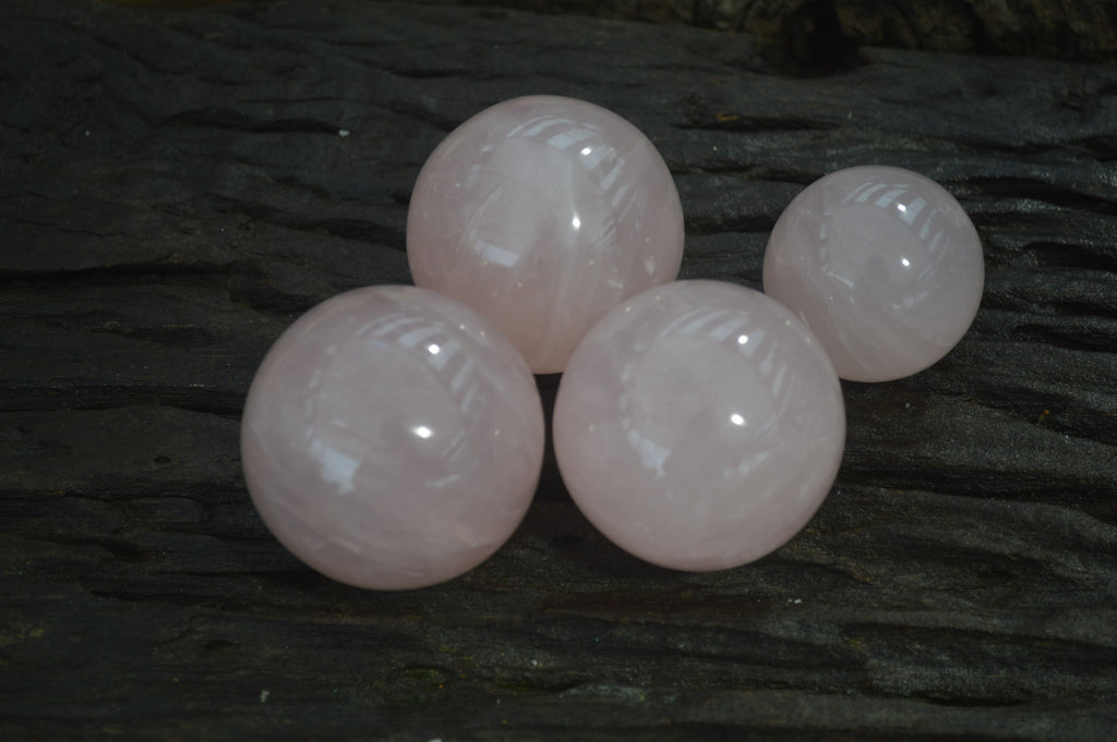 Polished Rose Quartz Sphere-Balls x 4 From Madagascar - Toprock Gemstones and Minerals 