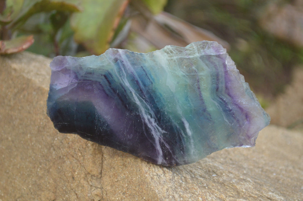 Polished On One Side Watermelon Fluorite Specimens x 6 From Uis, Namibia - Toprock Gemstones and Minerals 