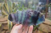 Polished On One Side Watermelon Fluorite Specimens x 6 From Uis, Namibia - Toprock Gemstones and Minerals 