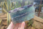 Polished On One Side Watermelon Fluorite Specimens x 6 From Uis, Namibia - Toprock Gemstones and Minerals 