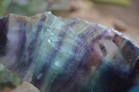 Polished On One Side Watermelon Fluorite Specimens x 6 From Uis, Namibia - Toprock Gemstones and Minerals 