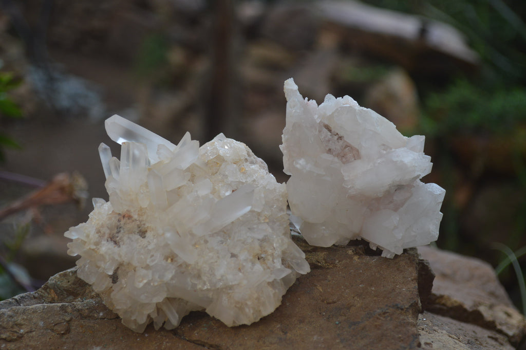 Natural Clear Quartz Clusters x 12 From Madagascar - Toprock Gemstones and Minerals 