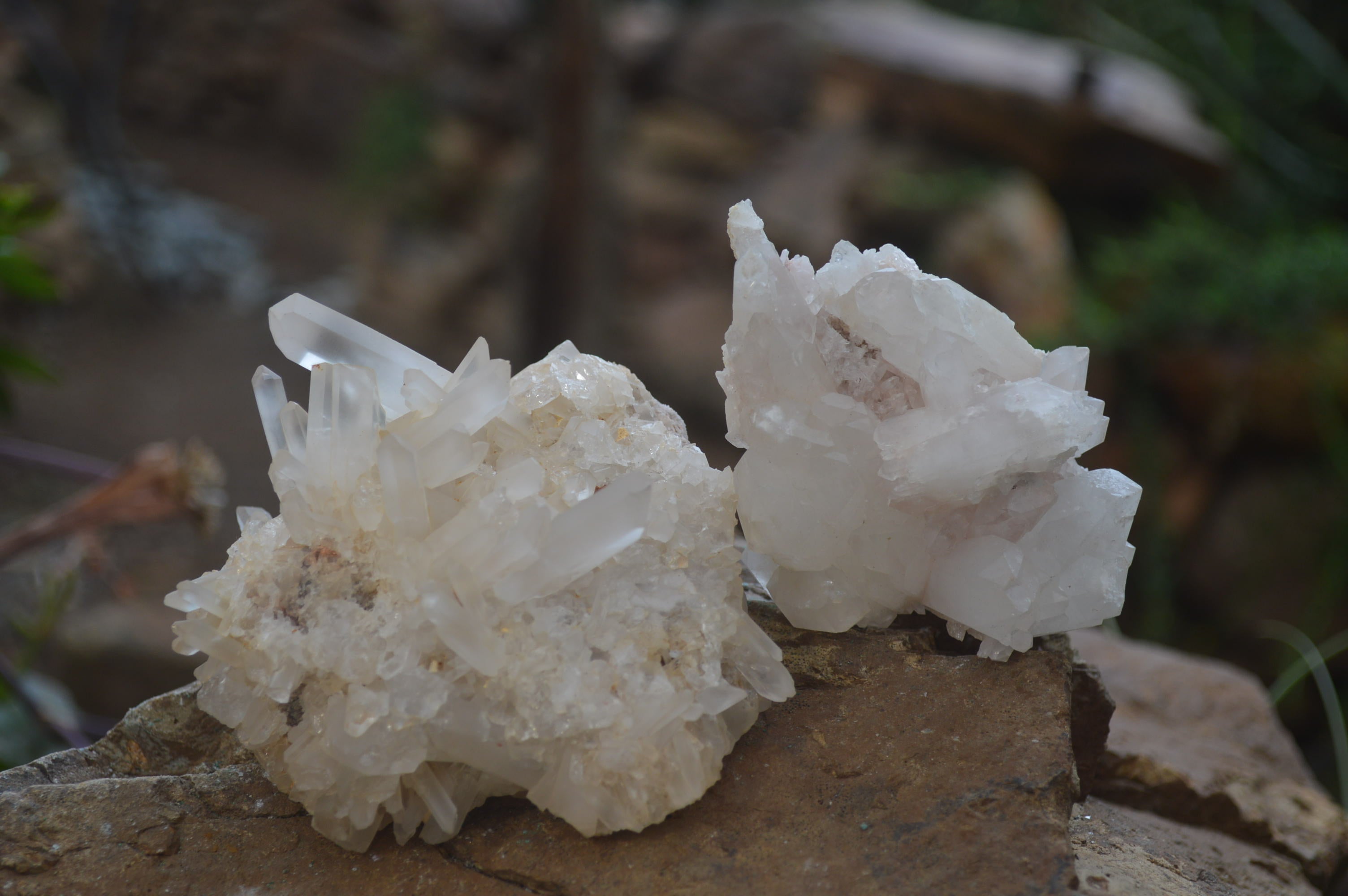 Natural Clear Quartz Clusters x 12 From Madagascar - Toprock Gemstones and Minerals 
