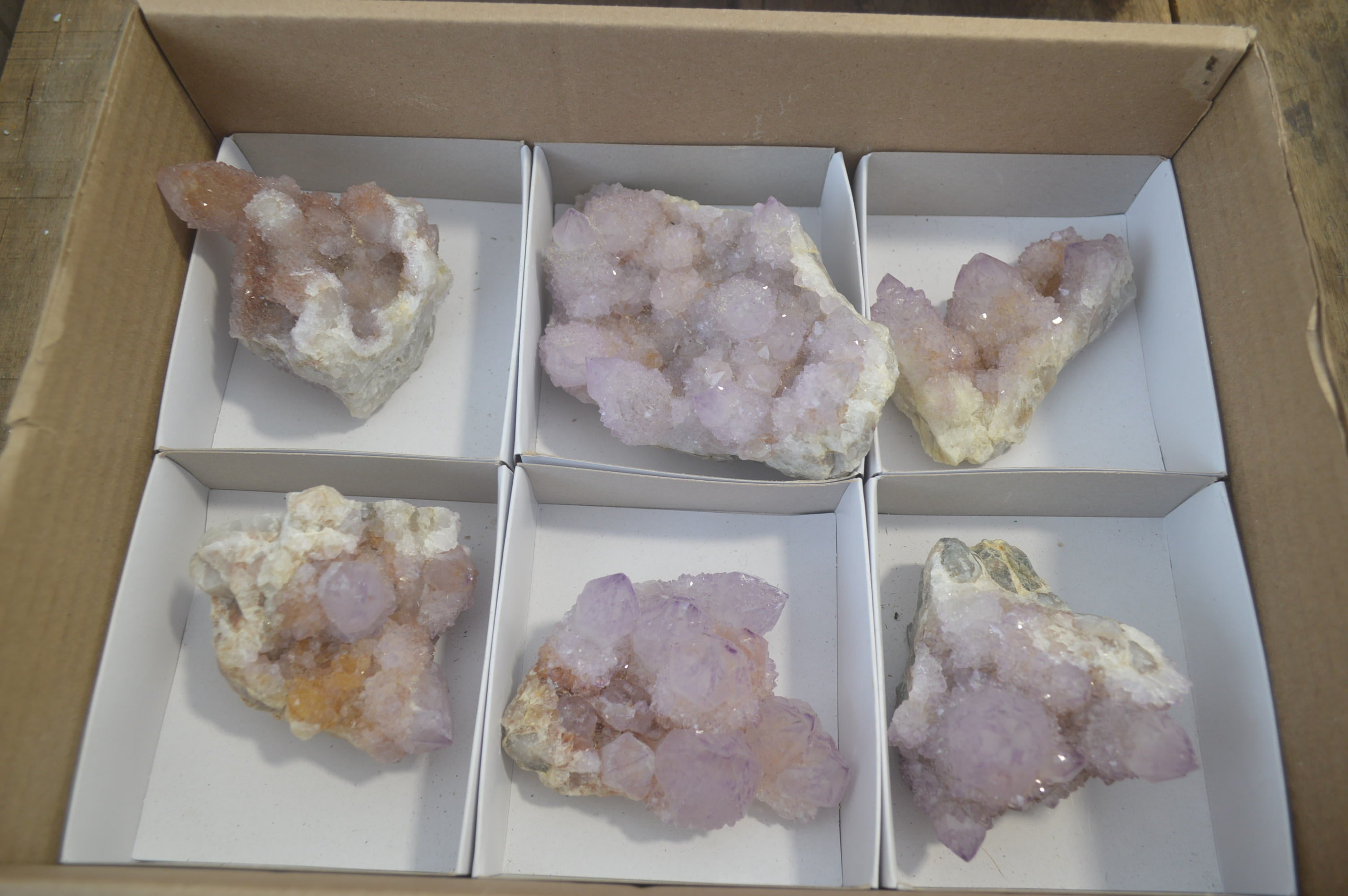 Natural Amethyst Spirit Quartz Clusters x 6 From Boekenhouthoek, South Africa - Toprock Gemstones and Minerals 