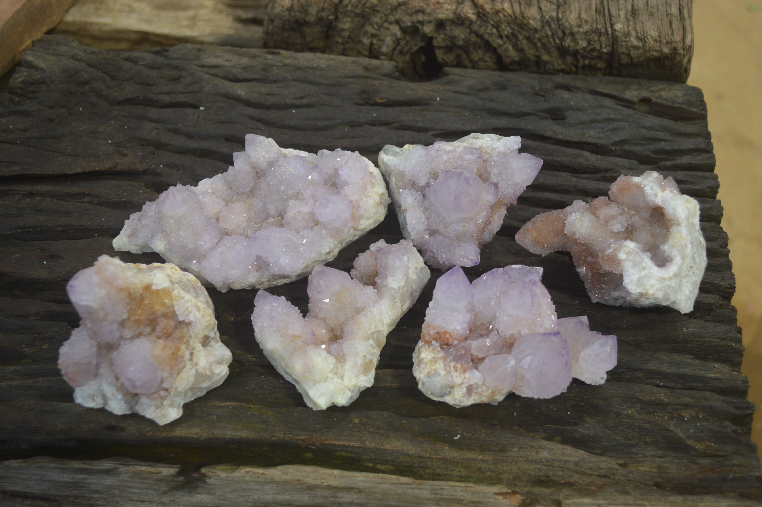 Natural Amethyst Spirit Quartz Clusters x 6 From Boekenhouthoek, South Africa - Toprock Gemstones and Minerals 