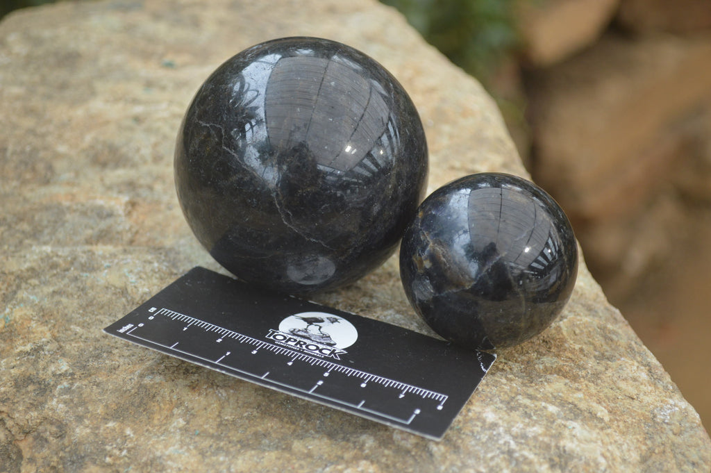 Polished Iolite Water Sapphire Sphere-Balls x 4 From Madagascar - Toprock Gemstones and Minerals 