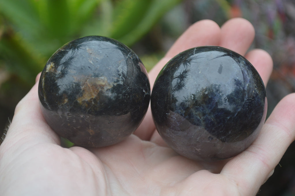 Polished Iolite Water Sapphire Sphere-Balls x 4 From Madagascar - Toprock Gemstones and Minerals 