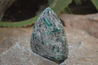 Polished Rare Emerald Mica In Matrix Standing Free Forms x 3 From Mutoko, Zimbabwe - Toprock Gemstones and Minerals 